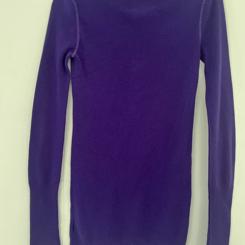 Y2K Aeropostale Purple Henley Sweater Size Medium Vintage - Picture 4 of 11